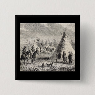 Sioux Village, circa 1876 15 Cm Square Badge