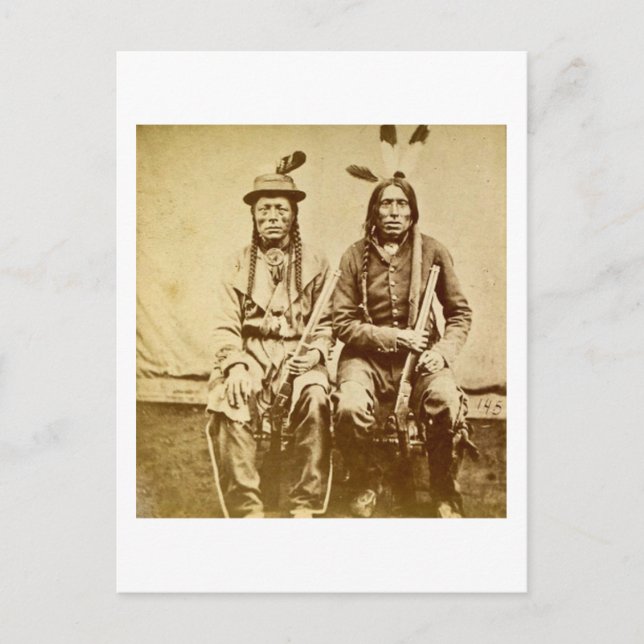Sioux Warriors with Repeating Rifles Vintage Postcard (Front)