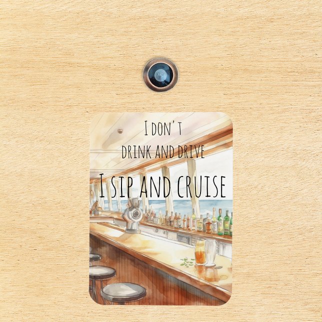 Sip and Cruise Beer Funny Door Marker Magnet (Creator Uploaded)