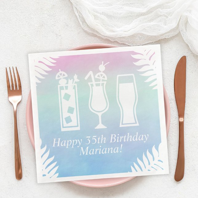 Sip and Dip Pool Party Birthday Party Napkin (Creator Uploaded)
