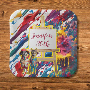 Sip and Paint party accessories painting artist Paper Plate