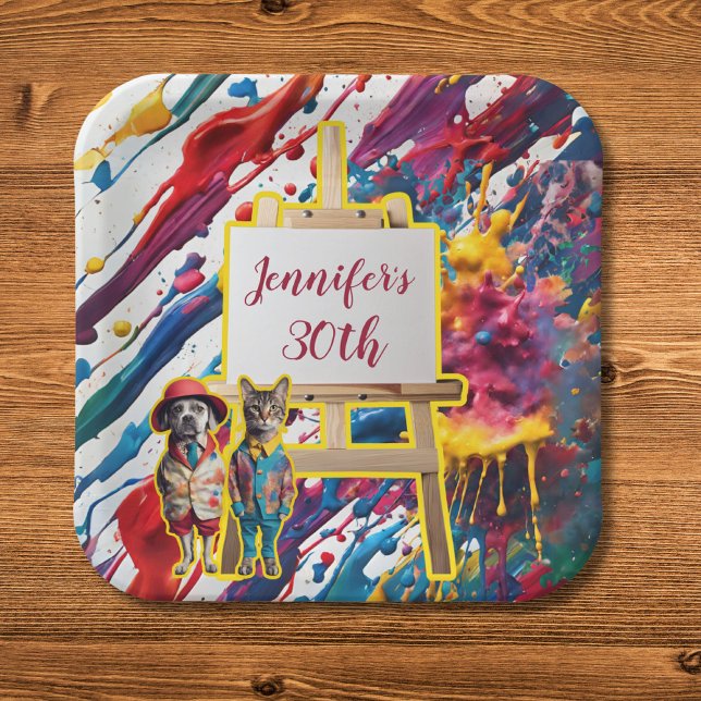 Sip and Paint party accessories painting artist Paper Plate (Creator Uploaded)
