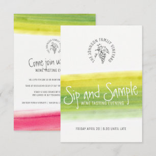 Sip and sample wine tasting invitations