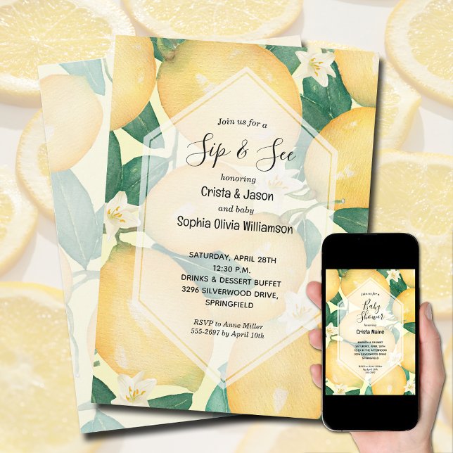 Sip and See Baby Shower Invitation (Creator Uploaded)