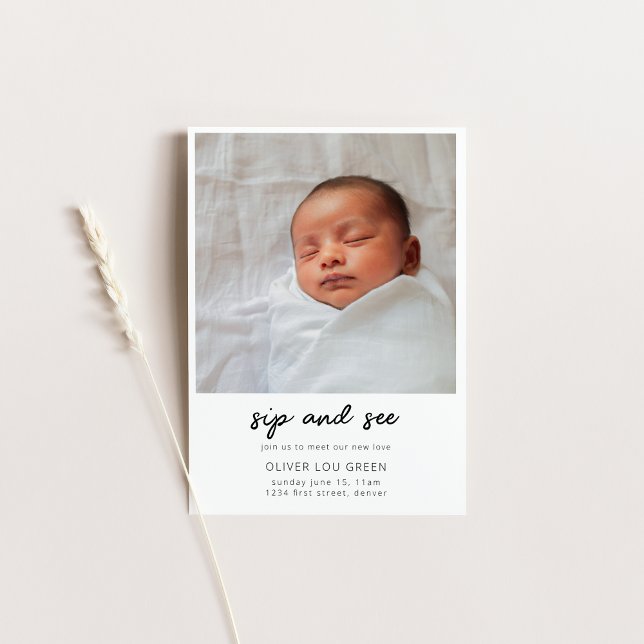 Sip and See Baby Shower Invitation (Creator Uploaded)