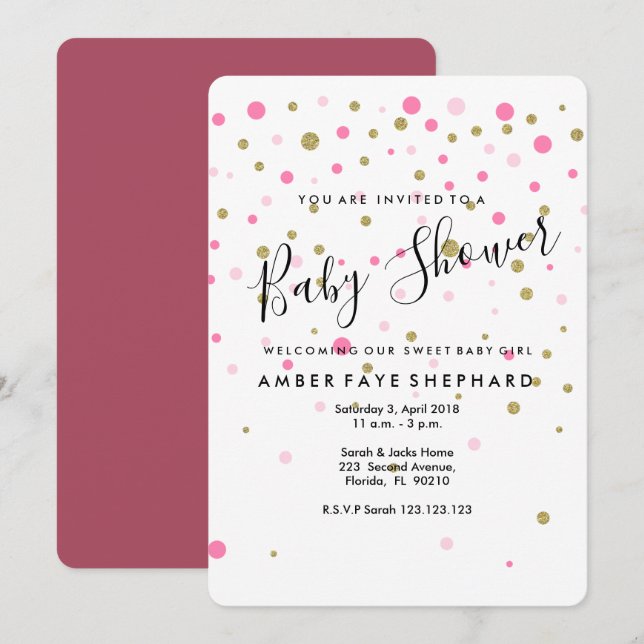 Sip and See invite, new baby, welcome party Invitation (Front/Back)