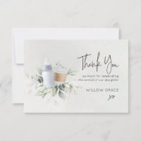Sip and See New Baby Customisable Thank You Card