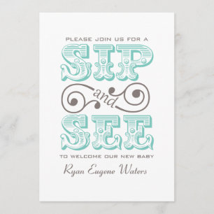 Sip And See Visit Our New Baby Invitation