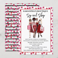 Sip and Shop Pop Up Shop Cherry Invitation