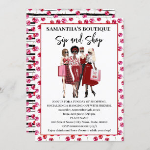 Sip and Shop Pop Up Shop Cherry Invitation