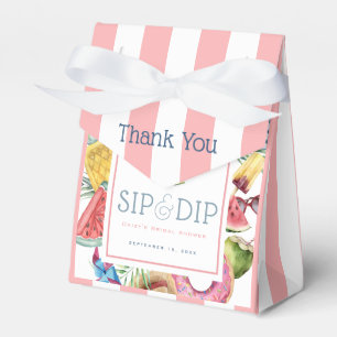Sip & Dip Pool Party Umbrella PInk Bridal Shower Favour Box