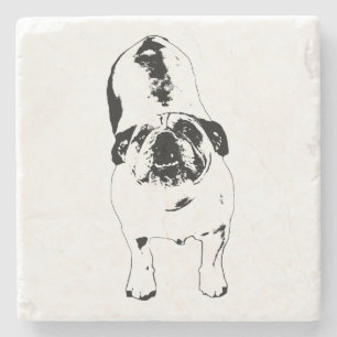 Sip Guard Bulldog Icon Stone Coaster