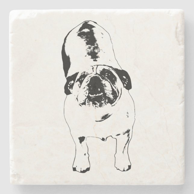 Sip Guard Bulldog Icon Stone Coaster (Front)