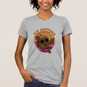 Sip Happens Coconut Shirt – Funny Tropical Summer
