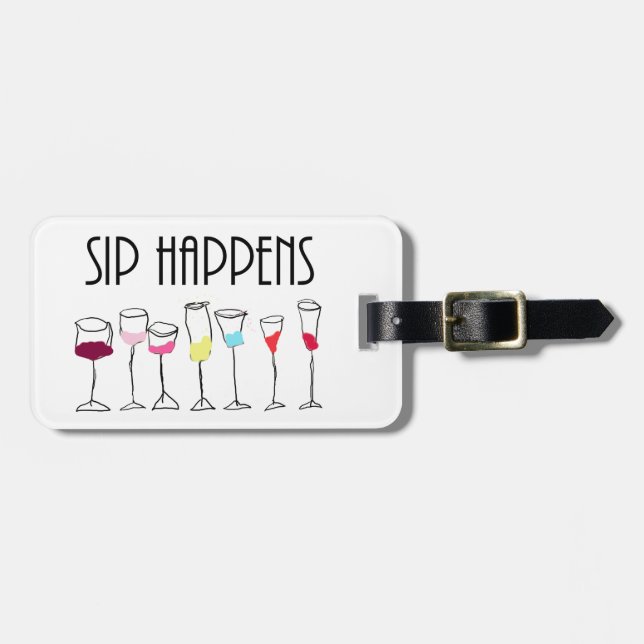 SIP HAPPENS LUGGAGE TAG (Front Horizontal)
