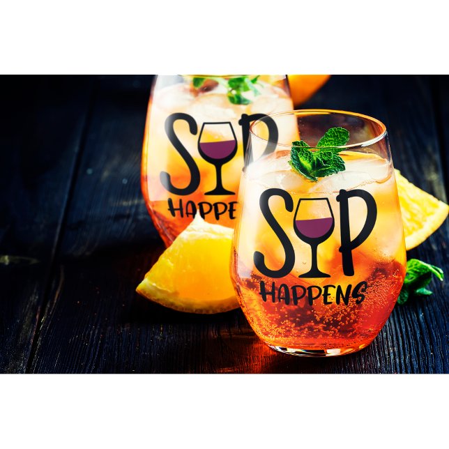 Sip Happens Wine Glass Set (Creator Uploaded)