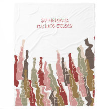 Sip Happens Wine Lover Fleece Blanket