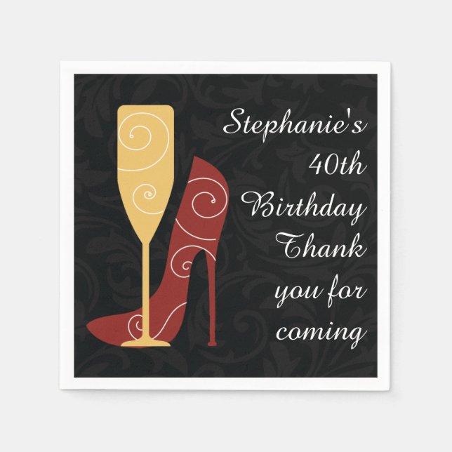 Sip in Style Wine Champagne Paper Napkins (Front)