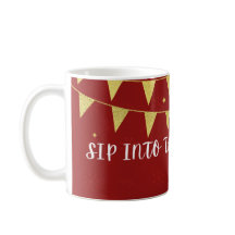 Sip Into The New Year Mug – Festive Red & Gold 202