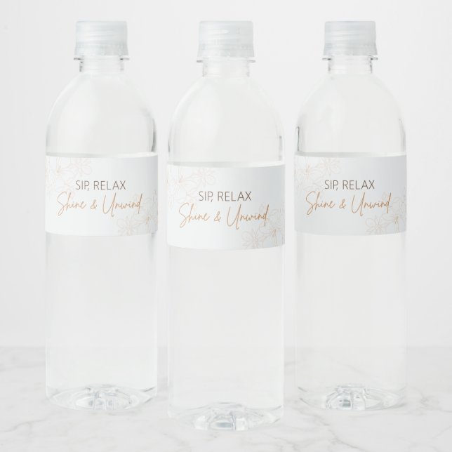 Sip, Relax, Shine & Unwind Water Bottle Labels (Bottles)