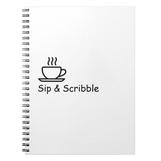 Sip & Scribble – Cosy Tea Spiral Notebook (Front)