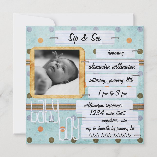 Sip & See Baby Invitation (Front)