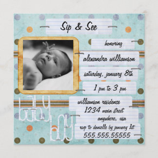 Sip & See Baby Invitation