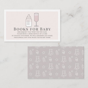Sip & See Bottle Champagne Pink Books for Baby Enclosure Card
