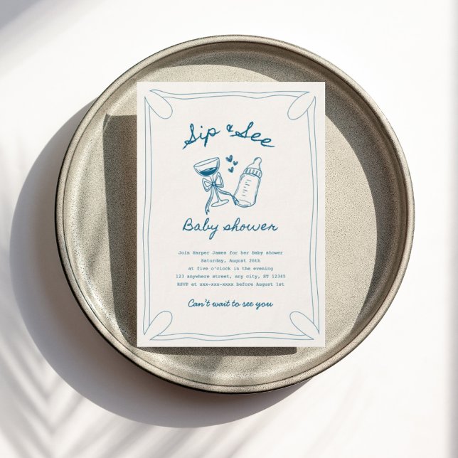 Sip & see boy baby shower invitation (Creator Uploaded)