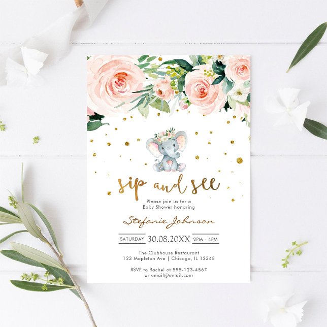 Sip & See Little Peanut Baby Shower Invitation (Creator Uploaded)