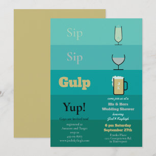Sip Sip Gulp Wedding Shower Invitations