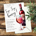 Sip Sip Hooray 50th Birthday Invitation<br><div class="desc">Birthday Red Wine graphic Invitations. Easy to personalize. All text is adjustable and easy to change for your own party needs. Simple Watercolor fruity drink  graphics. Invitations for him or her.  Any age,  just change the text. Aged to perfection theme</div>
