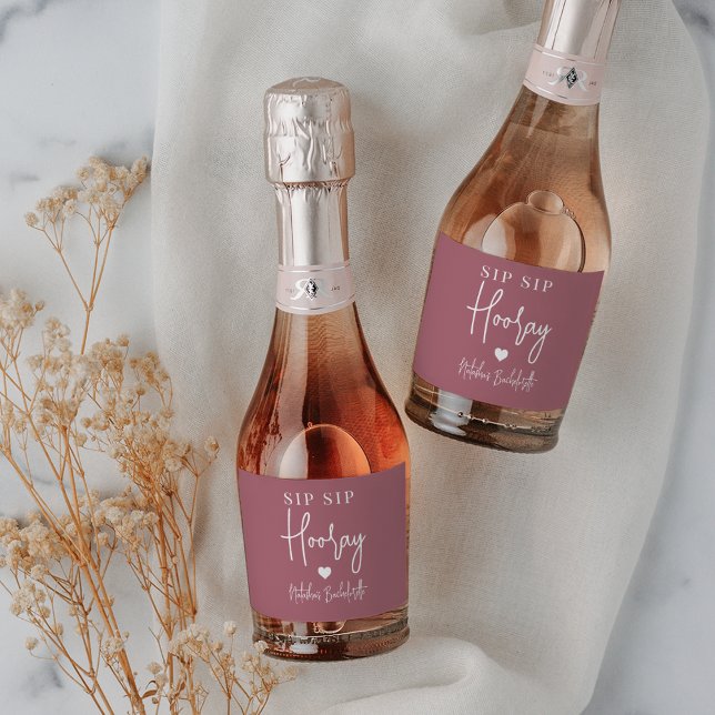 Sip Sip Hooray Bachelorette Party Favour Sparkling Wine Label (Creator Uploaded)