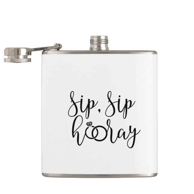 Sip Sip Hooray Bachelorette Party Hip Flask (Opened)