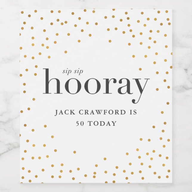 sip sip hooray birthday bottle label (Single Label)