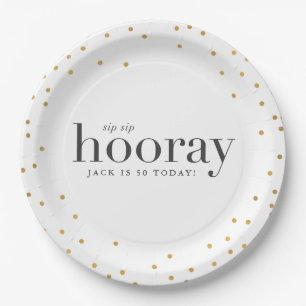 sip sip hooray birthday party paper plate