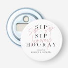 Sip Sip Hooray Black White Pink Engagement Party