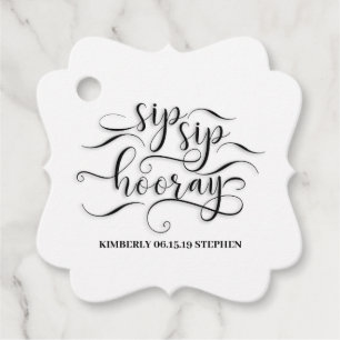 Sip Sip Hooray Bridal Shower Favour Tags