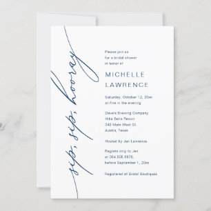 Sip, Sip, Hooray, Bridal Shower Party Celebration Invitation