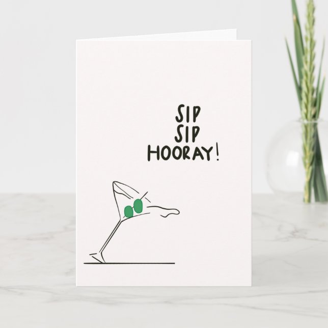 Sip Sip Hooray! Card (Front)