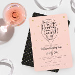 Sip, Sip Hooray Cheers Black & Pink Wine Birthday Invitation<br><div class="desc">Aged to perfection! Celebrate a special birthday with our stylish black, pink and faux gold polk dot wine party themed birthday invitation. The modern, stylish and trendy design features our wine glass and typographic design "Sip, Sip Hooray Cheers! to 40 Years" Customise the invitation with the recipient's age. Reverse side...</div>