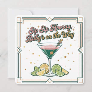 Sip Sip Hooray Cocktail Lounge Baby Shower Invitation