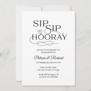 Sip Sip Hooray Engagement Party Invitations