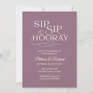 Sip Sip Hooray Engagement Party Invitations
