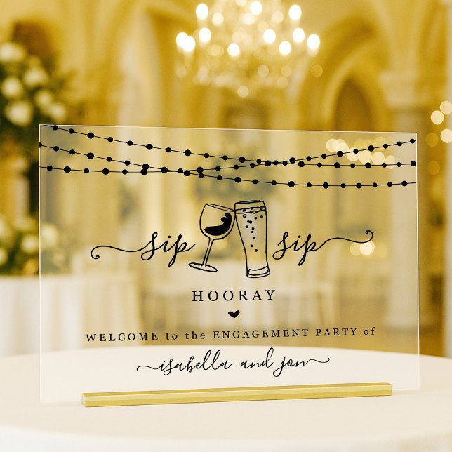 Sip Sip Hooray Fun Welcome Sign (Creator Uploaded)