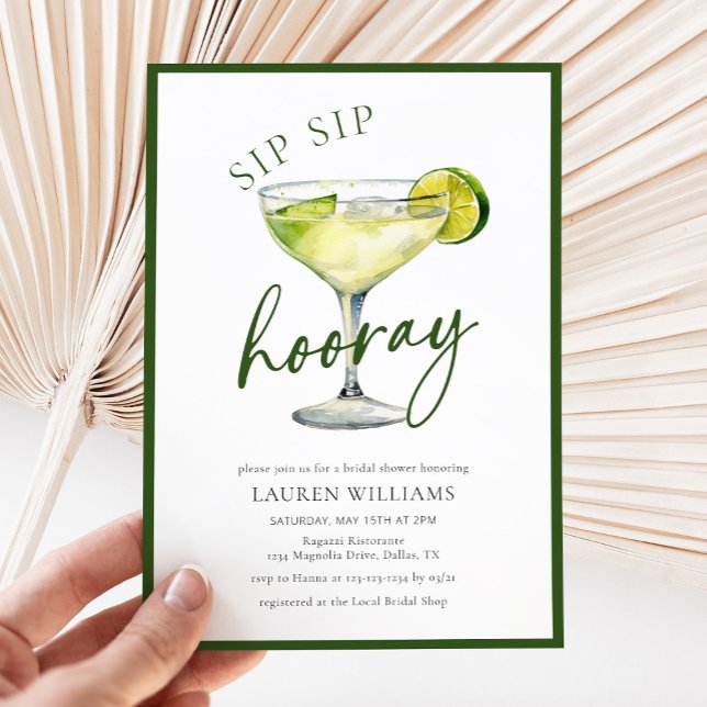 Sip Sip Hooray Margarita Fiesta Bridal Shower  Invitation (Creator Uploaded)