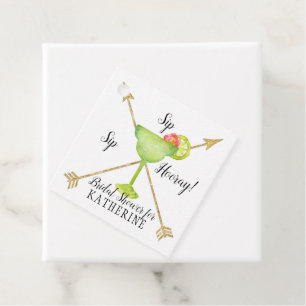 Sip Sip Hooray Margarita Watercolor Bridal Shower Favour Tags