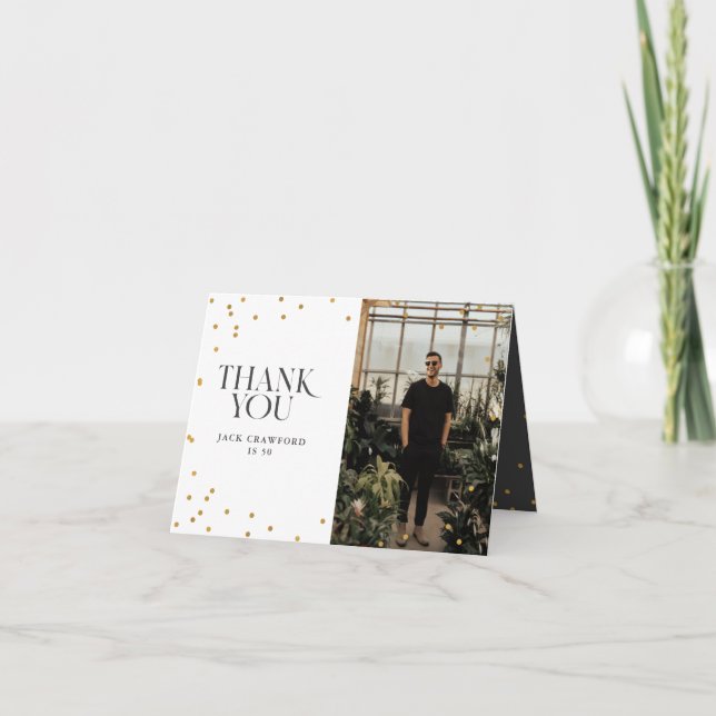 Sip sip hooray modern elegant birthday party thank you card (Front)