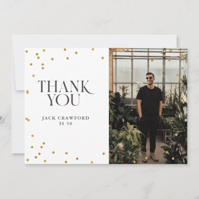 Sip sip hooray modern elegant birthday party thank you card (Front)