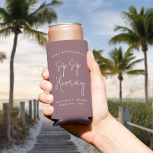 Sip Sip Hooray Personalised Bachelorette Party Seltzer Can Cooler